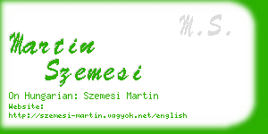 martin szemesi business card